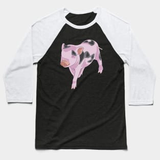 Companion No 13 - Full Color - Teacup Pig Art Baseball T-Shirt